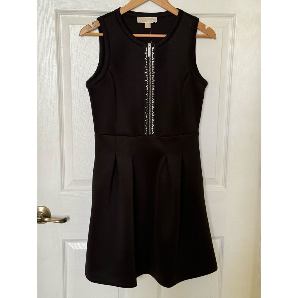 Michael Khors Embellished Black Sleeveless Dress, Size M, NWT